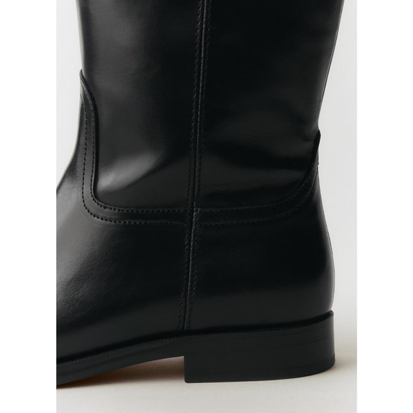 NEW MANGO MNG BLACK LEATHER BUCKLES BUCKLE BOOTS SZ 38 7.5 - Picture 8 of 14